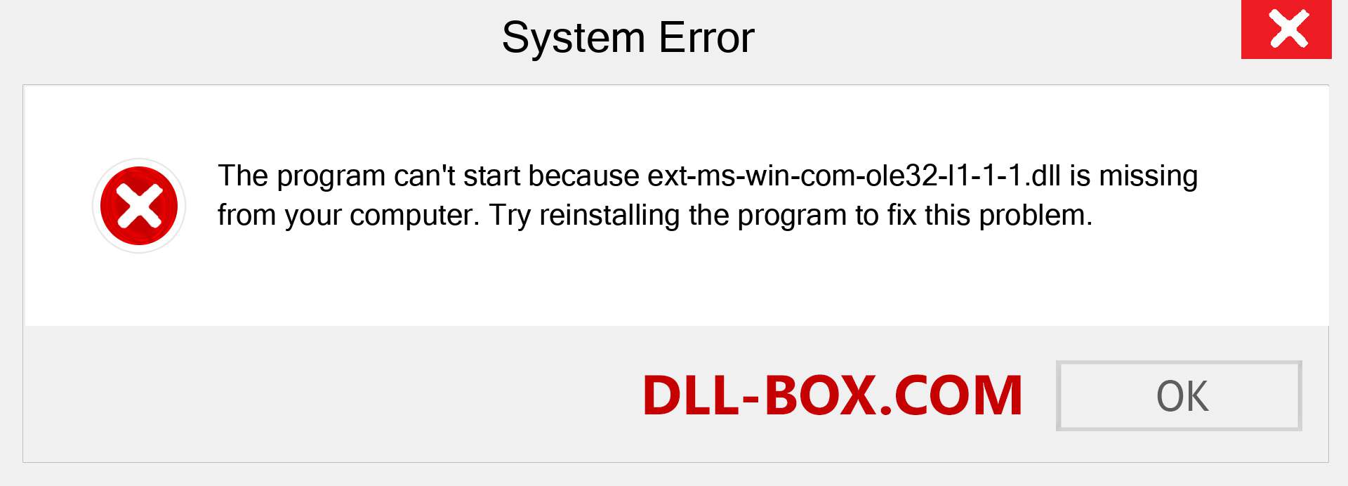  ext-ms-win-com-ole32-l1-1-1.dll file is missing?. Download for Windows 7, 8, 10 - Fix  ext-ms-win-com-ole32-l1-1-1 dll Missing Error on Windows, photos, images